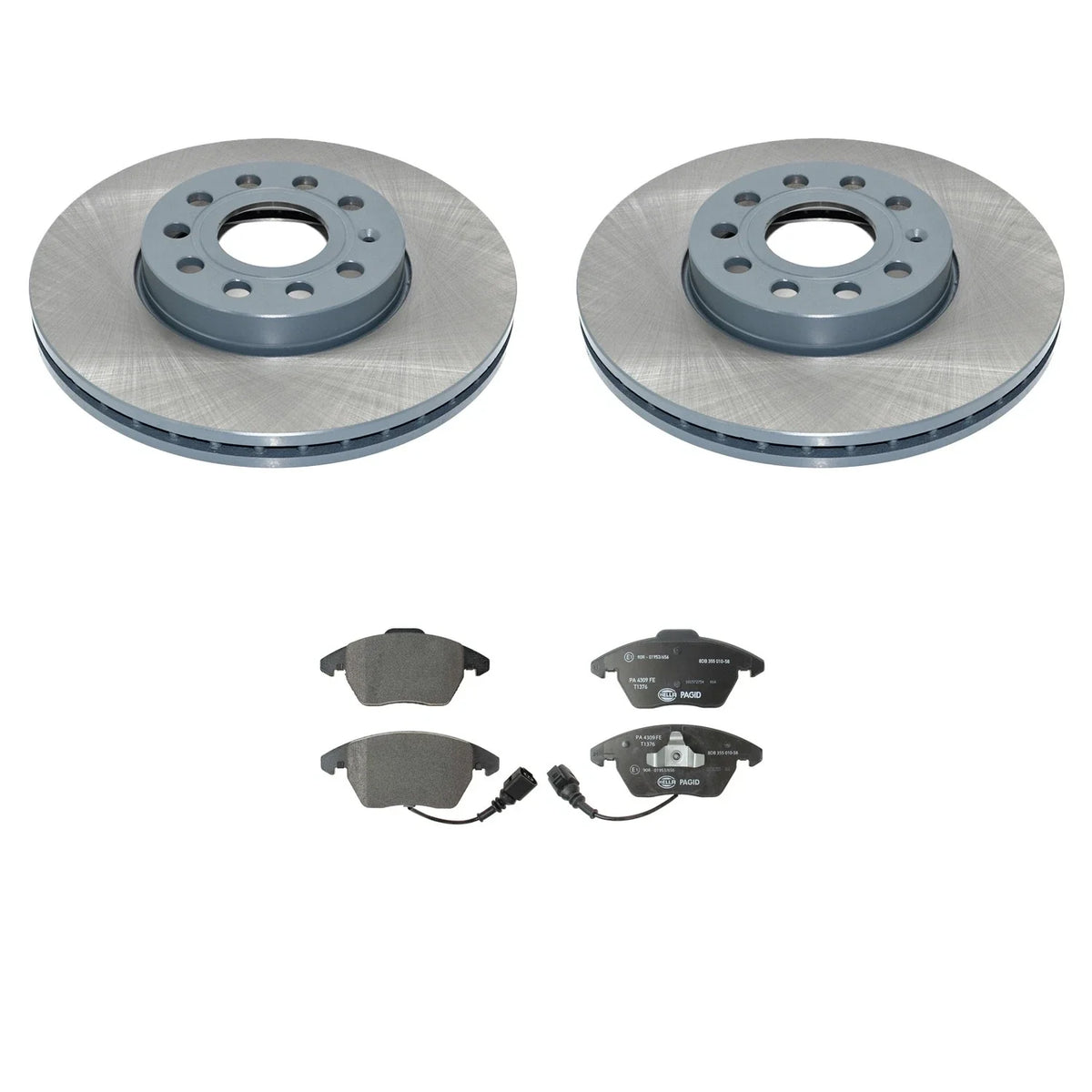 DuraGo Front Rotors & Low-Met Disc Brake Pads Kit for VW Beetle Golf Jetta (N/A)