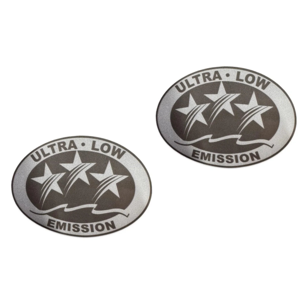Set of 2 Ultra Low Emission CA DOT Graphic Stickers Light Gray 3.03"x2.24"