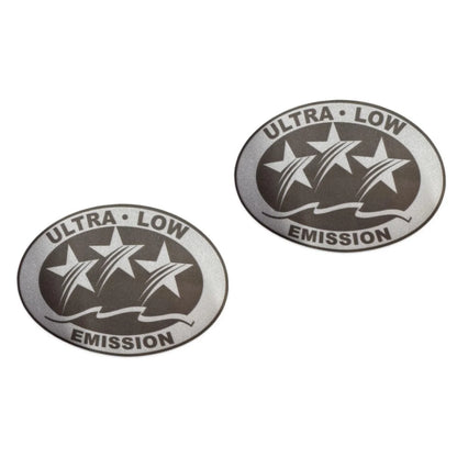 Set of 2 Ultra Low Emission CA DOT Graphic Stickers Light Gray 3.03"x2.24"