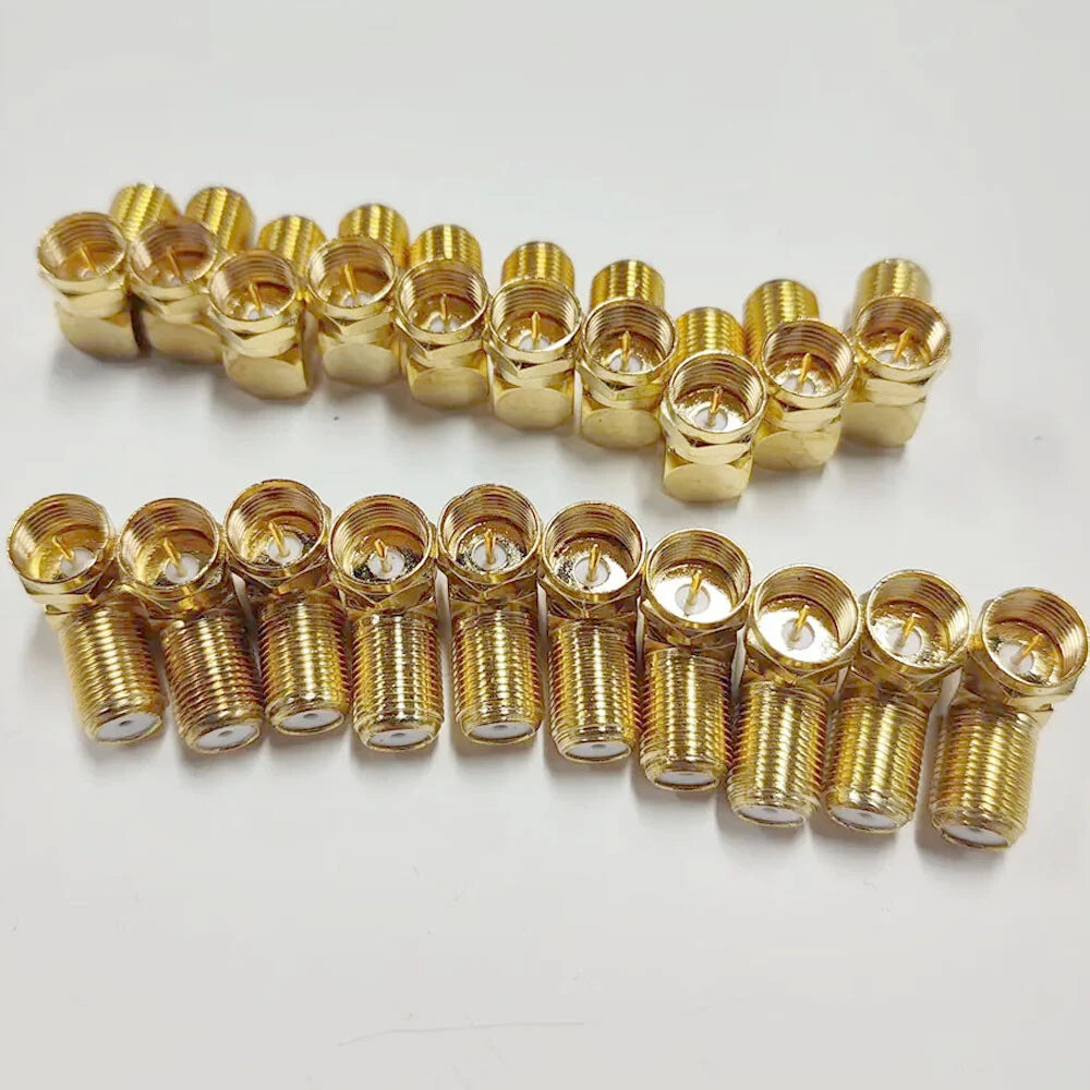 20X 90 Degree Right Angle Gold Plated RG59 RG6U Coaxial Connector Adapters