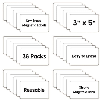 3" x 5" Dry Erase Magnets for Blank Magnetic Use
