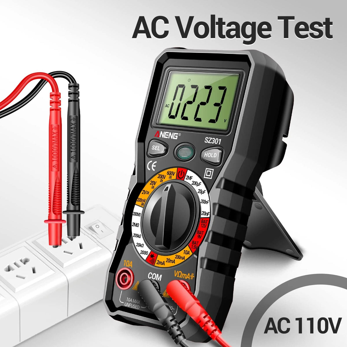 Digital Multimeter for Automotive Use (DC AC Voltmeter, Ohm Volt Amp)