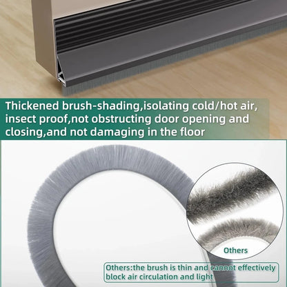 39" Door Draft Stopper with Brush for Weatherproofing (Self-Adhesive)