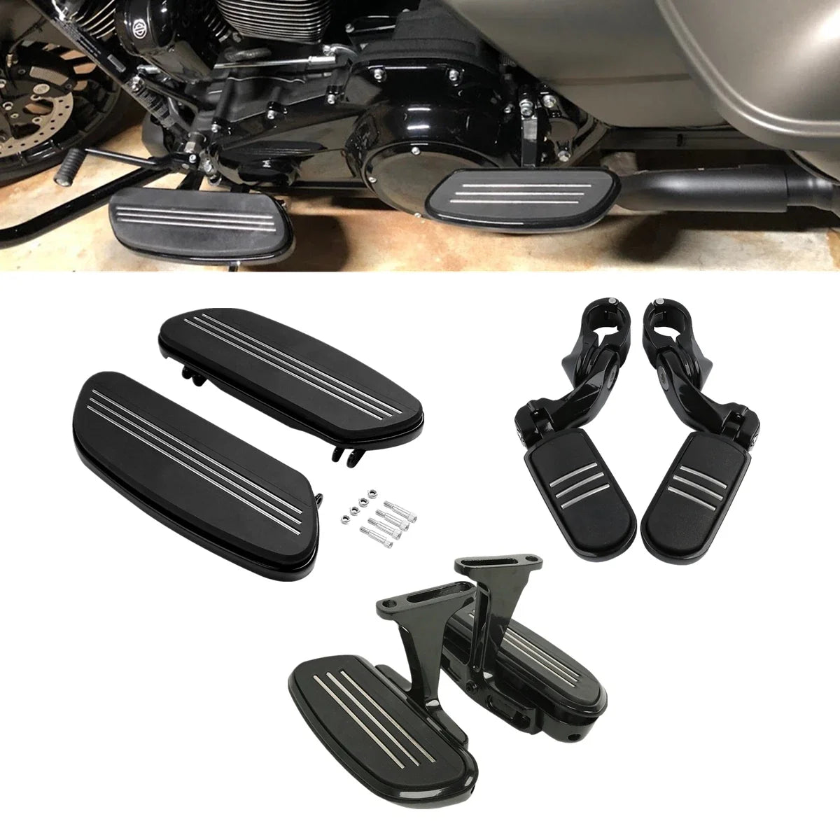 Rider Passenger Pegstreamliner Footboard & FootPegs for Harley Road Glide (1993–2024)