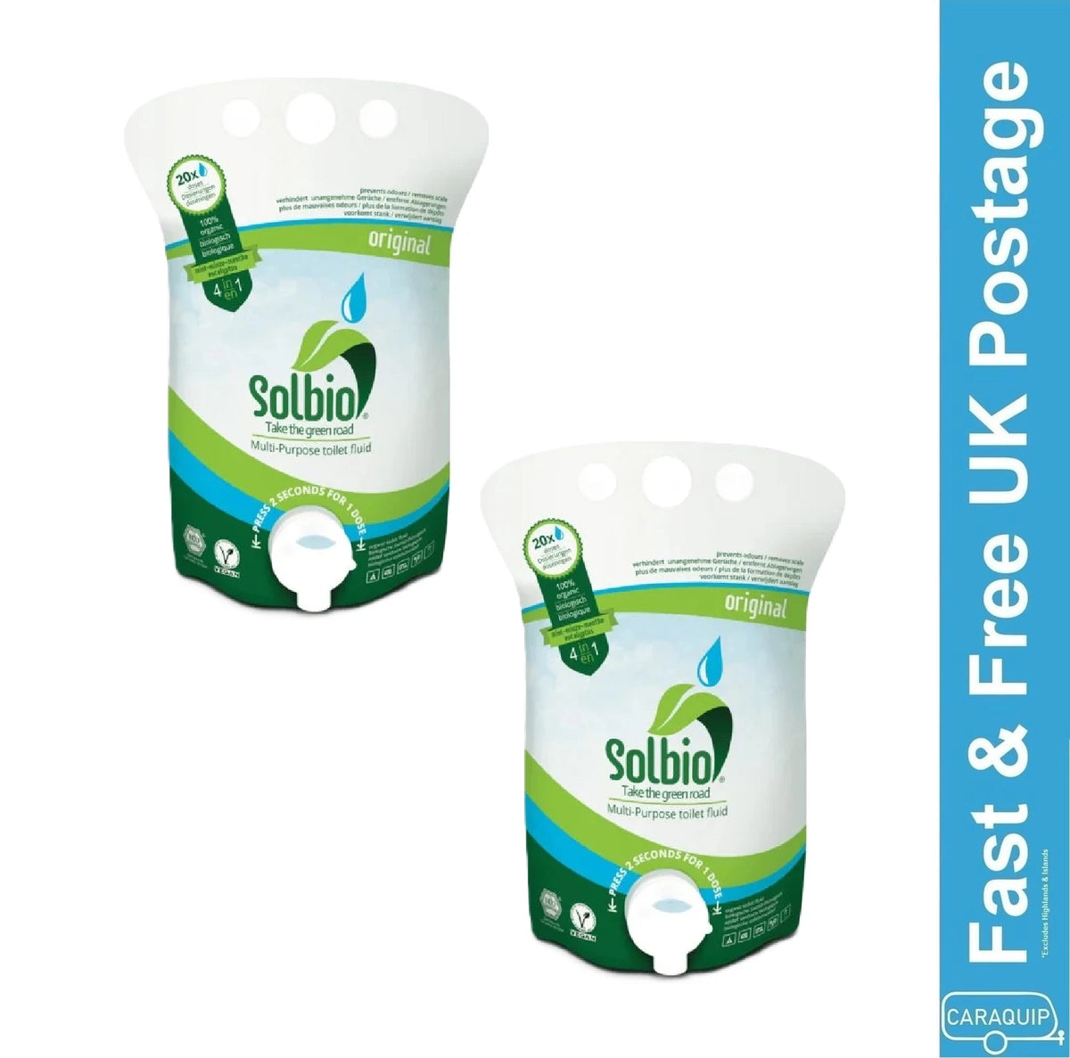 2X Solbio Original Organic Toilet Fluid for Caravan Motorhome (1.6L) RA-2XCJ-864A