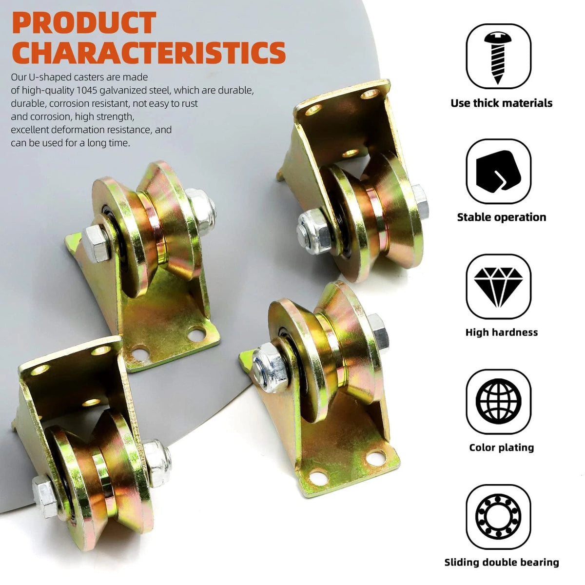Set of 4 V Groove Wheels for Tanstic (2 Inch Diameter)