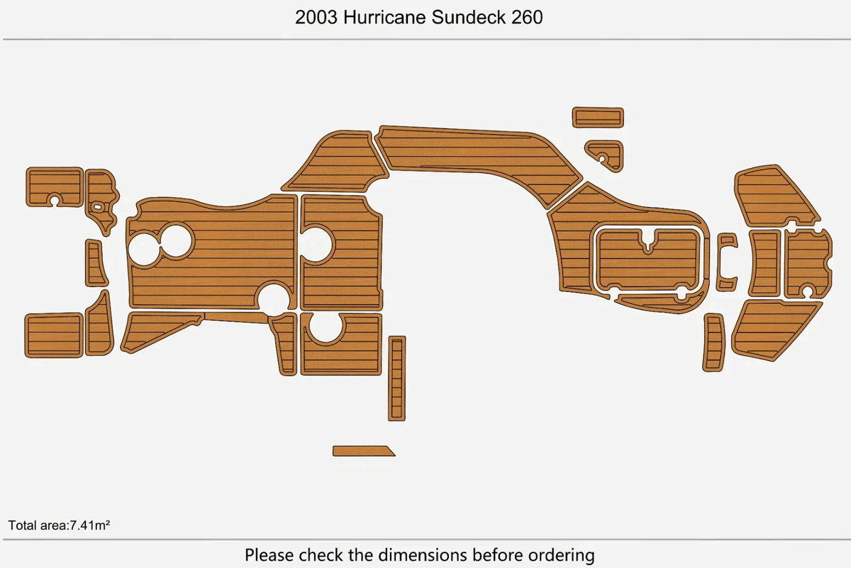 EVA Pad Foam Teak Deck Flooring for Hurricane 260 Sundeck (2003)