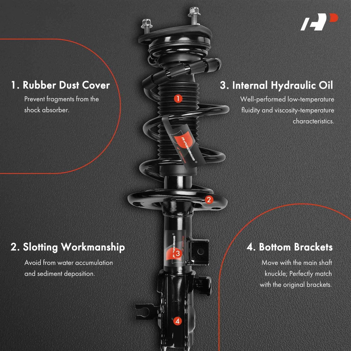 Front Strut w/ Coil Springs Assembly for Mazda CX-3 (2016–2021) 1333951L, 1333951R
