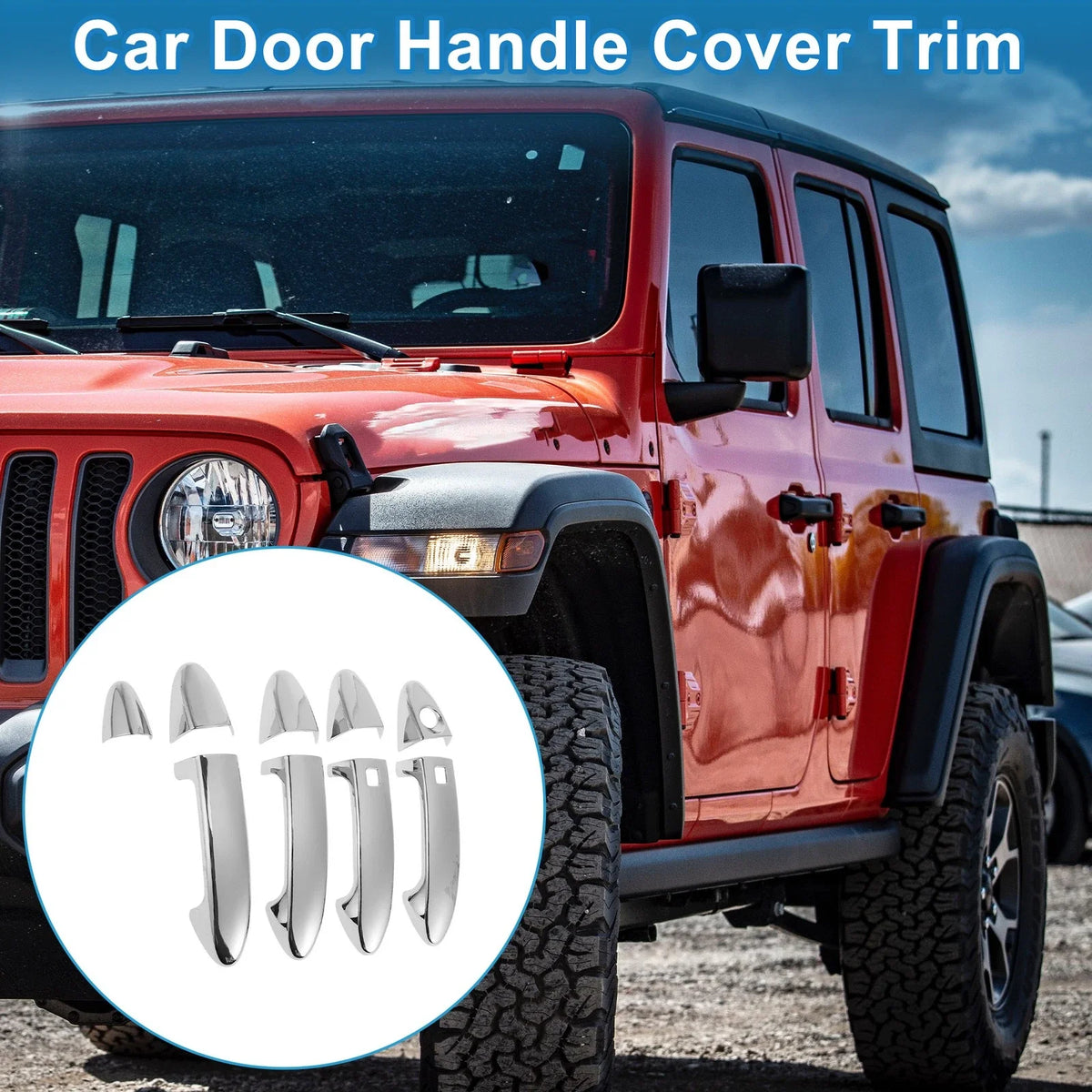 Door Handle Cover Trim for Ford Fiesta (2009–2012) Silver Tone