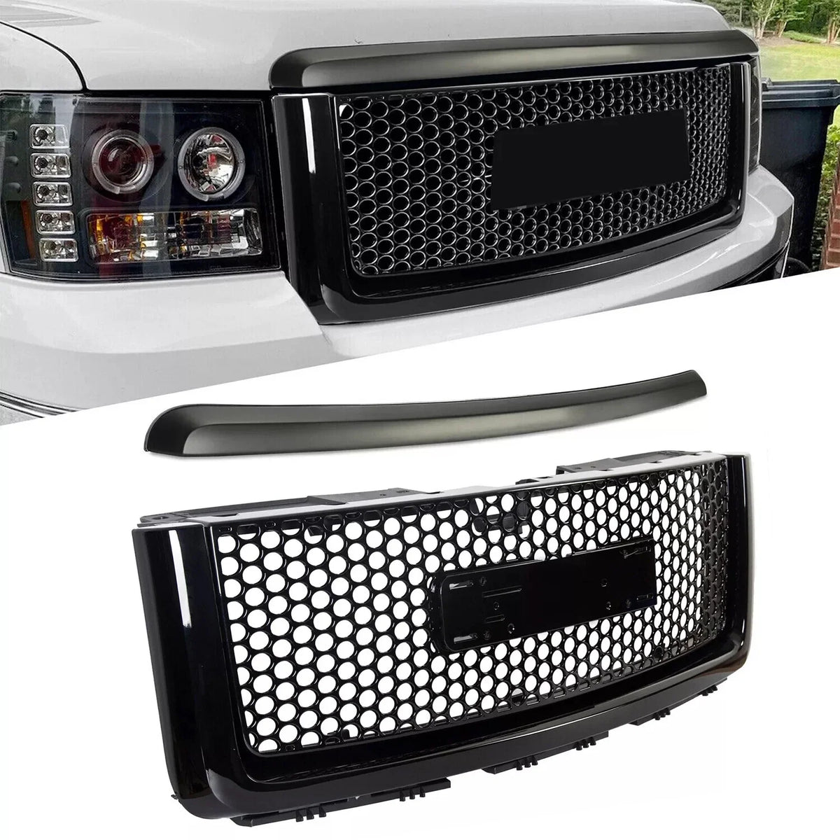 Upper Grille Hood Molding Trim for GMC Sierra 1500 Denali (2007–2013)