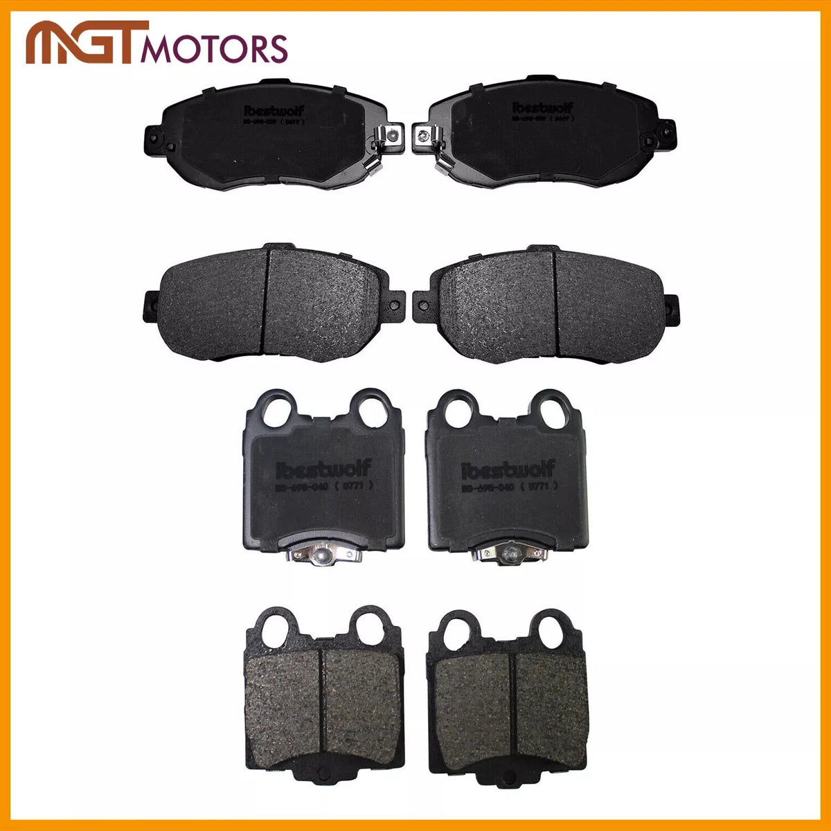 Set of 8 Ceramic Brake Pads for Lexus SC430 IS300 (2001–2010) D619 D771 P-619 P-771