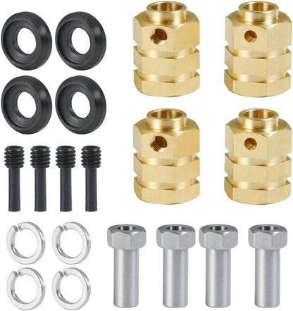 12mm Brass Wheel Spacers +15mm Extension Hubs for TRX4 1/10 RC