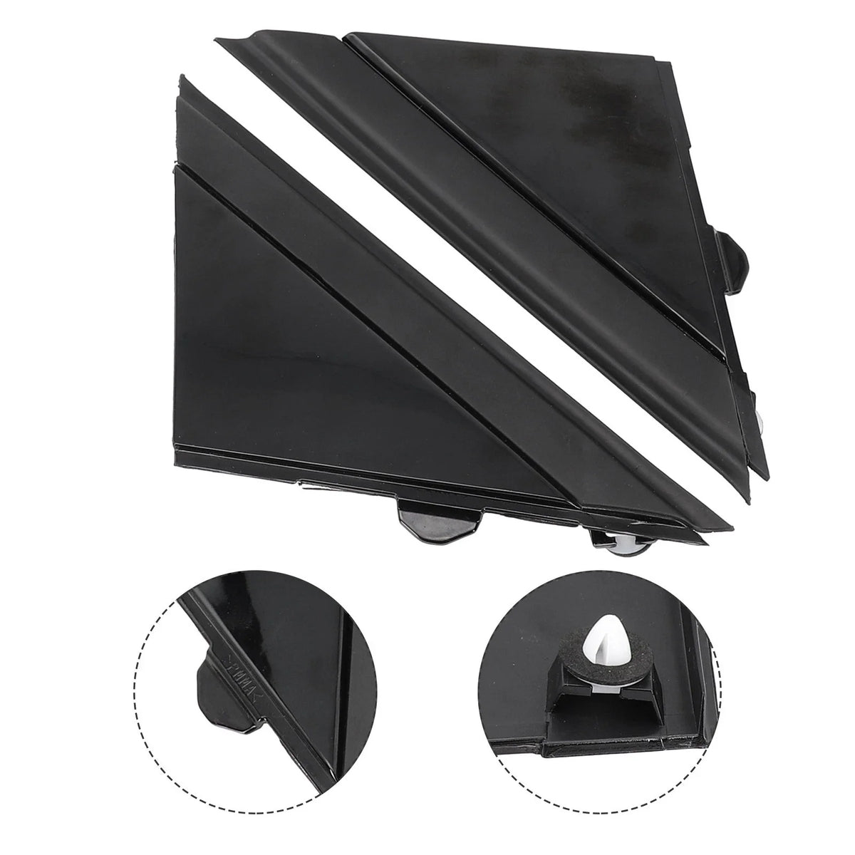 2X Door Mirror Flag Cover Moldings for FIAT 500 (2012–2019) Gloss Black