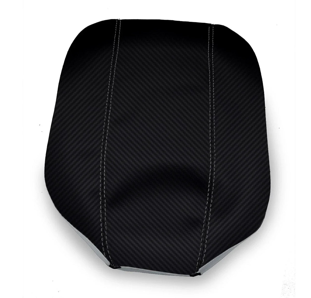 Console Lid Armrest Cover for Acura ILX (2013–2022) Carbon Fiber Gray Stitch