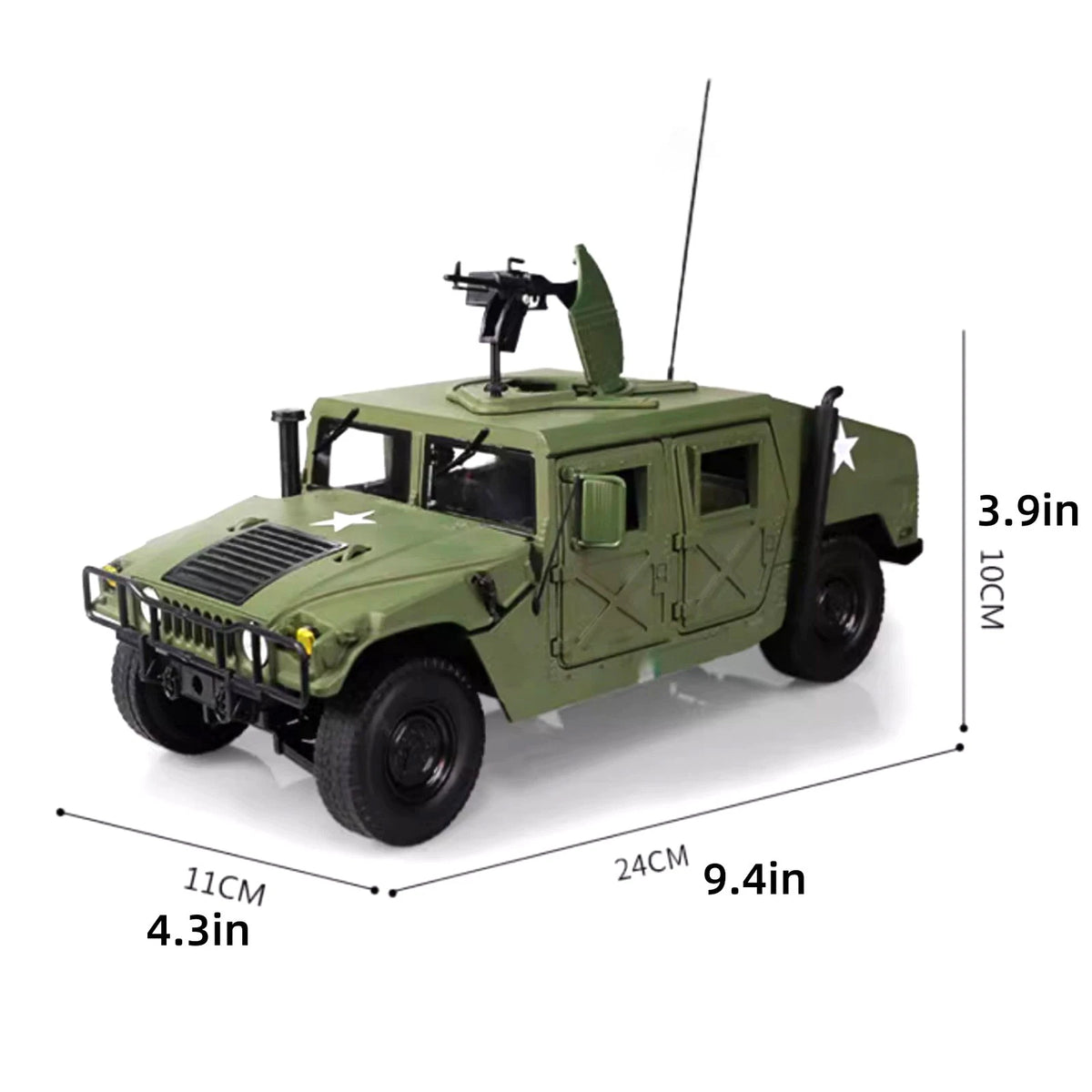 1/18 Diecast Alloy Hummer Hmmwv Battlefield Vehicle Model