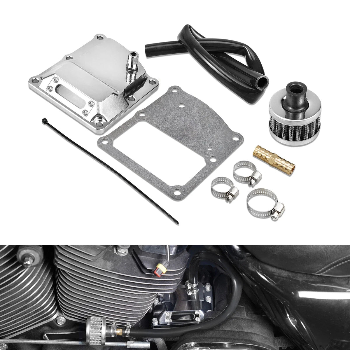 CNC Chromed M8 Vented Transmission Top Cover for Harley Road King FLHR (2017–2022)
