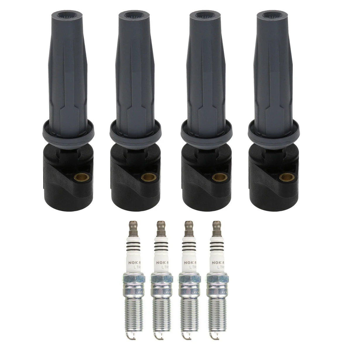 Set of 4 Ignition Coils & Spark Plugs for C-Max MKZ Milan (NGK, Bosch)