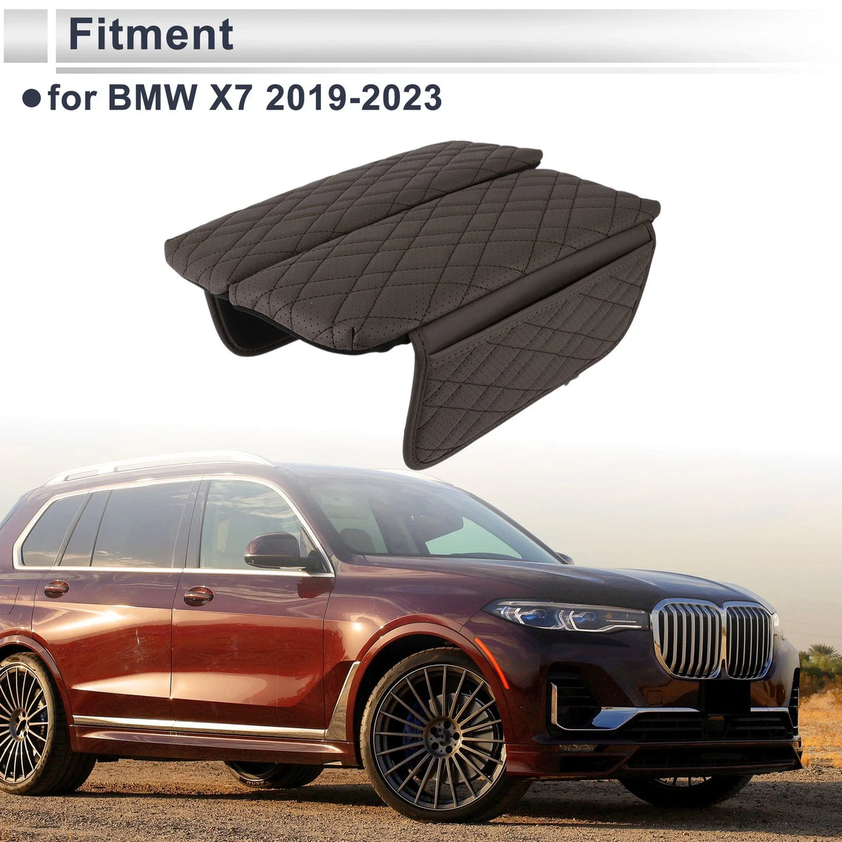 Center Console Cover Set of 2 for BMW X7 (2019–2023) Deep Brown