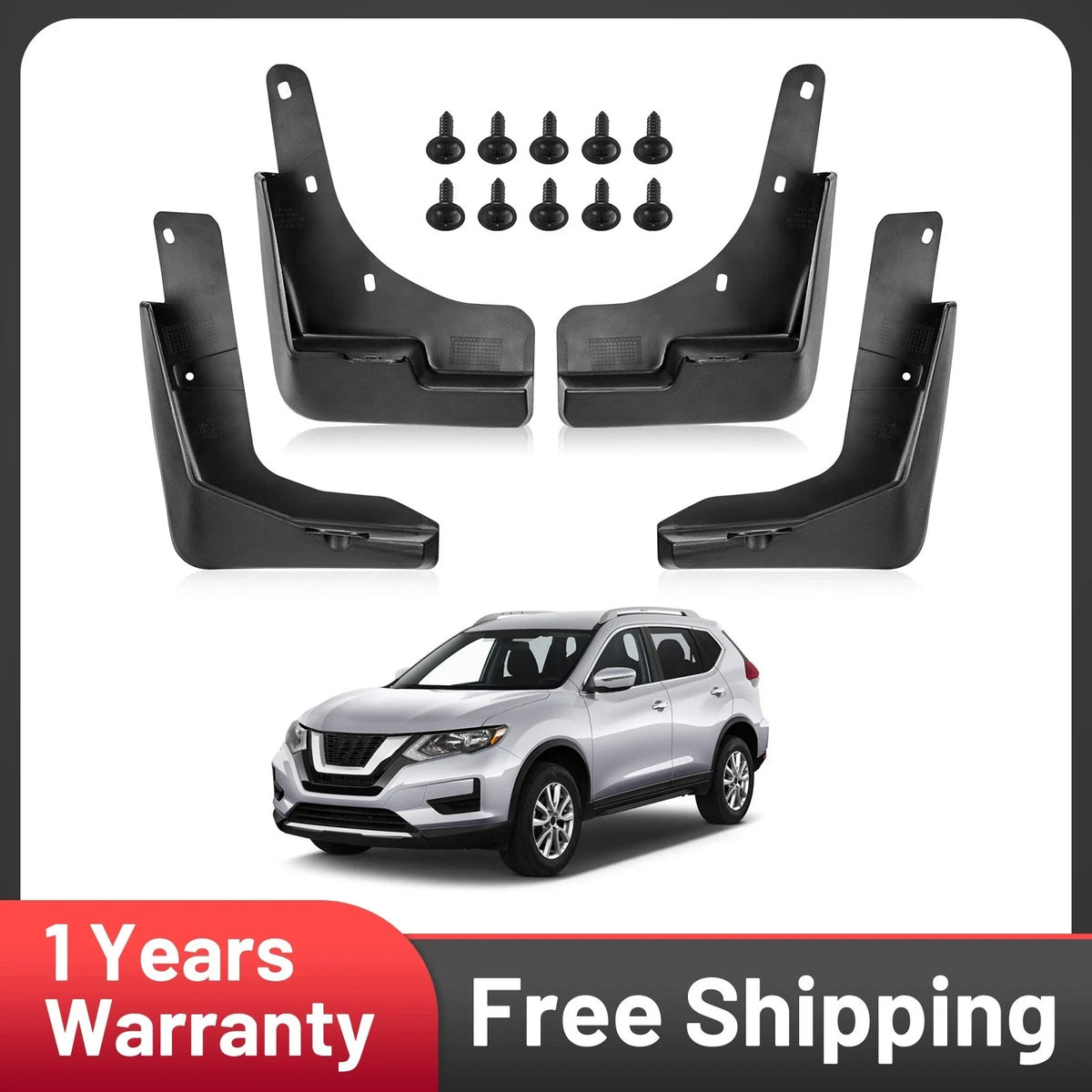 Splash Guards Mud Flaps for Nissan Rogue 2014–2020 2.5L X-Trail Sport
