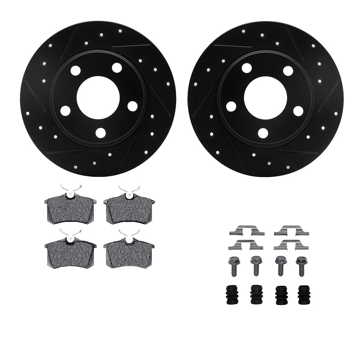 2X Brake Disc and Pad Kit for Audi Allroad Quattro (2001–2005) WHUH1-73032