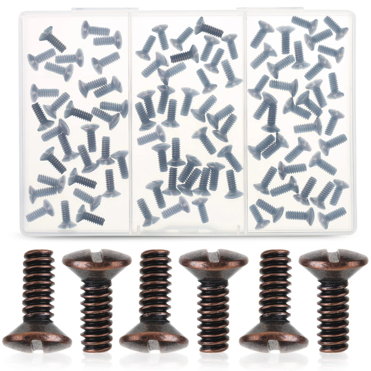 60 Pcs Bronze Wall Plate Screws 3/8" Long 6-32 Thread