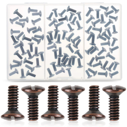 60 Pcs Bronze Wall Plate Screws 3/8" Long 6-32 Thread