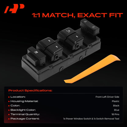 Front Left Power Window Switch for Hyundai Sonata (2015–2019) 93570C1000