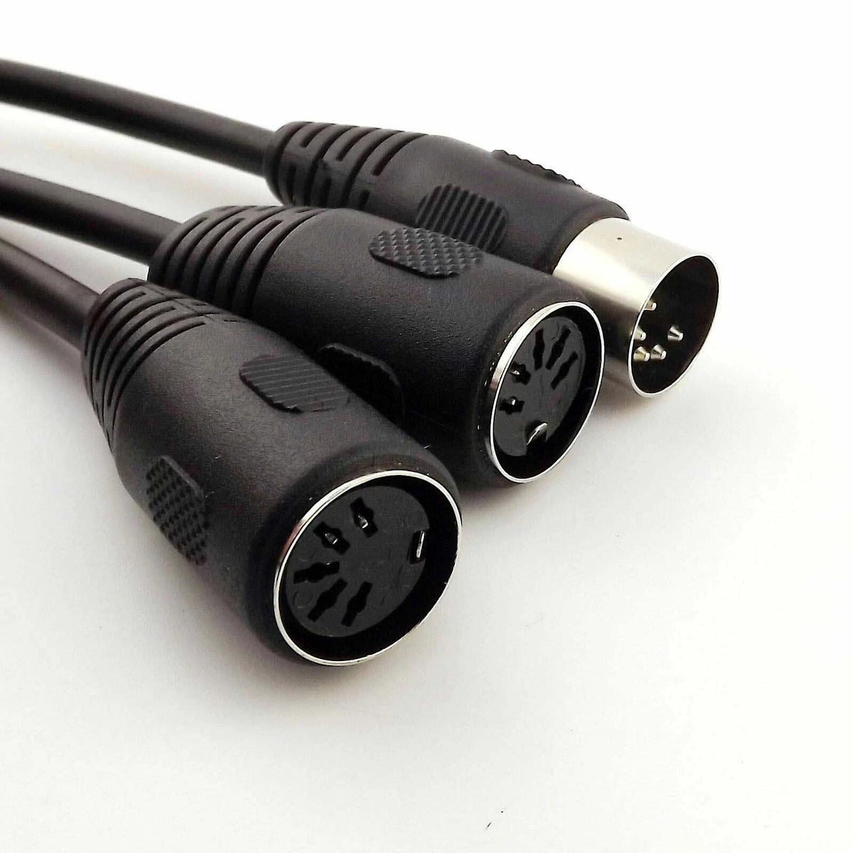 2X 5 Pin MIDI DIN Male to 2X Female Y Splitter Adapter Cable 50cm