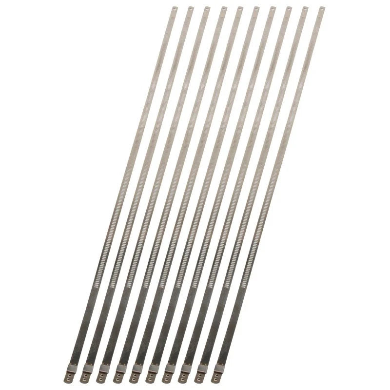 Set of 10 Stainless Steel Positive Locking Ties 1/4in x 20in - 10210