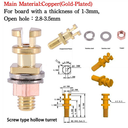 20PCS Turret Tag Strip Terminal Lug Board Gold Plated for Vintage Tube Amplifier