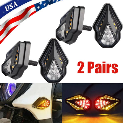 4X LED Flush Mount Turn Signals for Honda Motorcycle