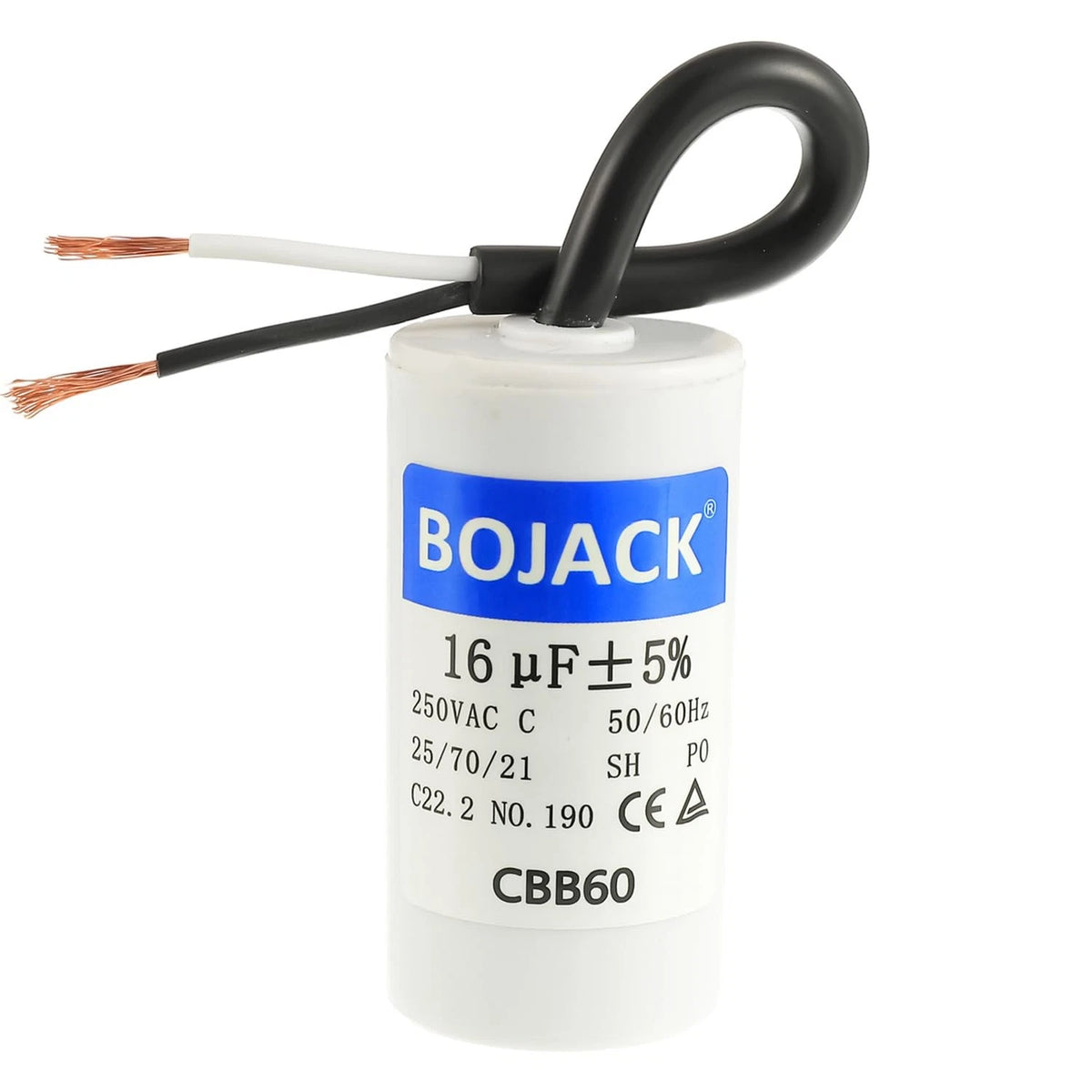Run Capacitor 16 uF 250V AC CBB60 2 Wire for Various Applications
