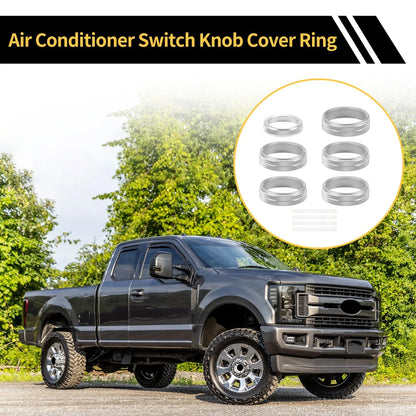 Air Conditioner Switch Knob Cover Ring for Ford F-150 (2015–2023) Silver Tone