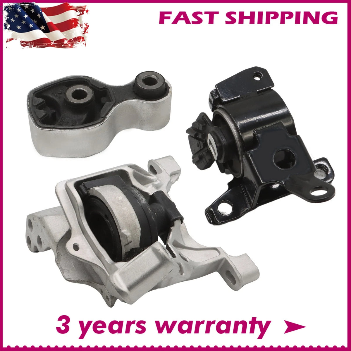 3PCS Engine Motor & Trans Mount for Mazda 6, CX-5 (2014–2017) A4446, A4439, A4438, 9830