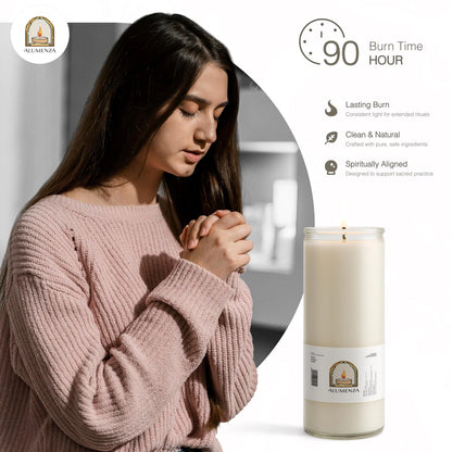 7 Day Candle in Glass Jar for Clean Burning (2 inches x 8 inches)