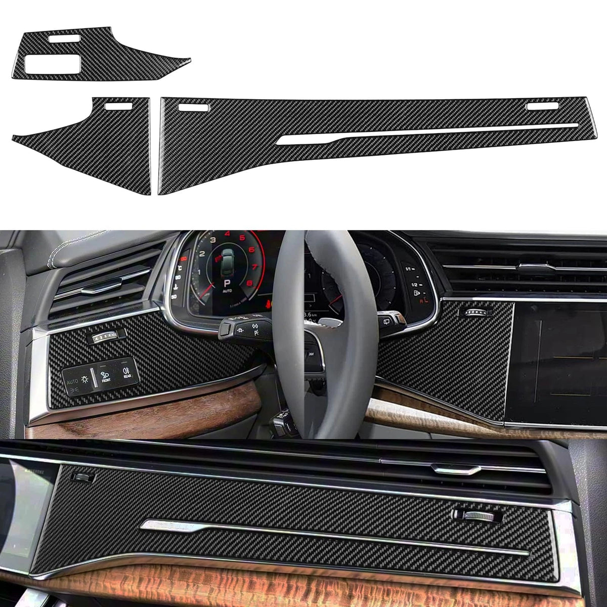 Carbon Fiber Dashboard Cover for Audi Q8 Q7 SQ7 SQ8 RS