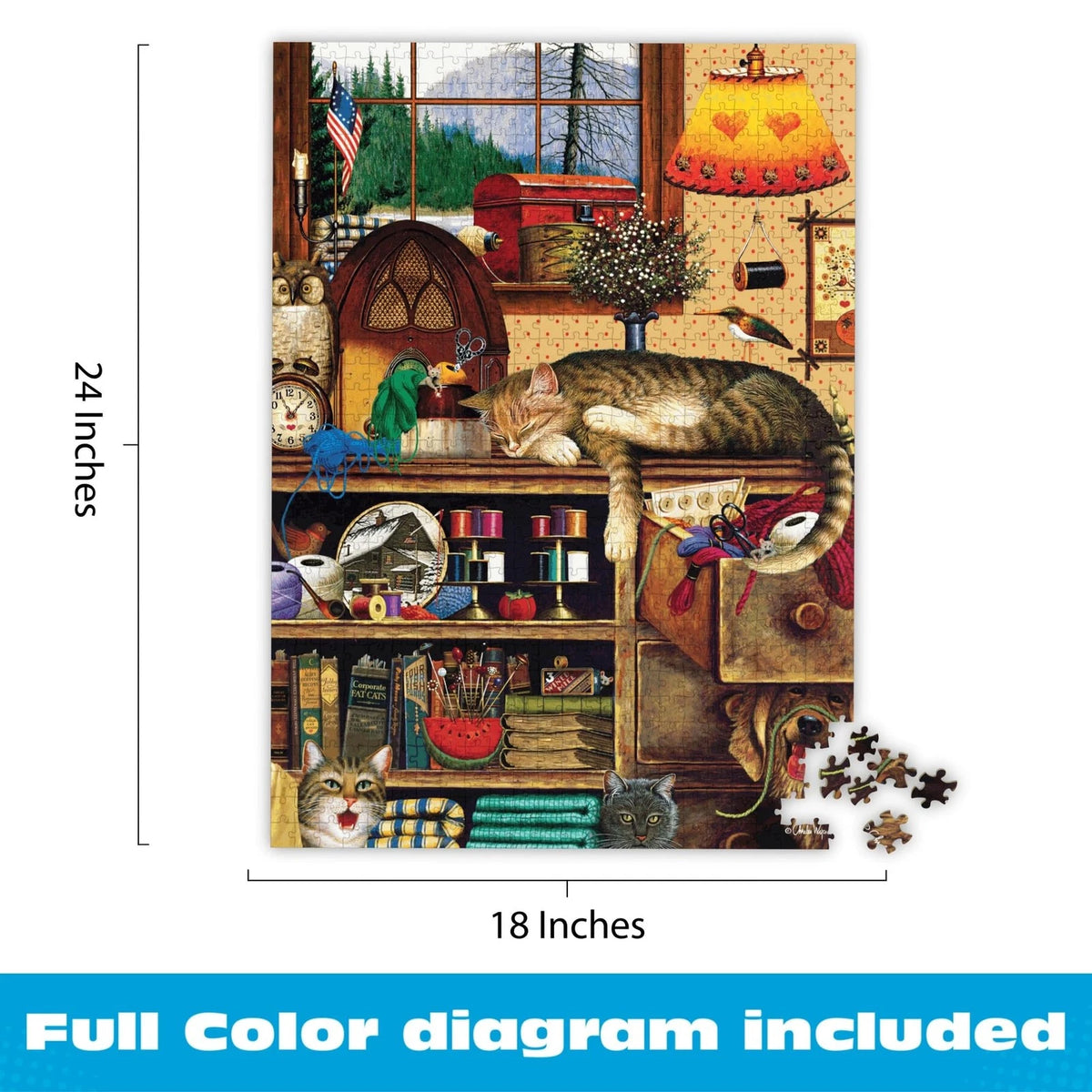750 Piece Jigsaw Puzzle for Cats (Buffalo Games Charles Wysocki)