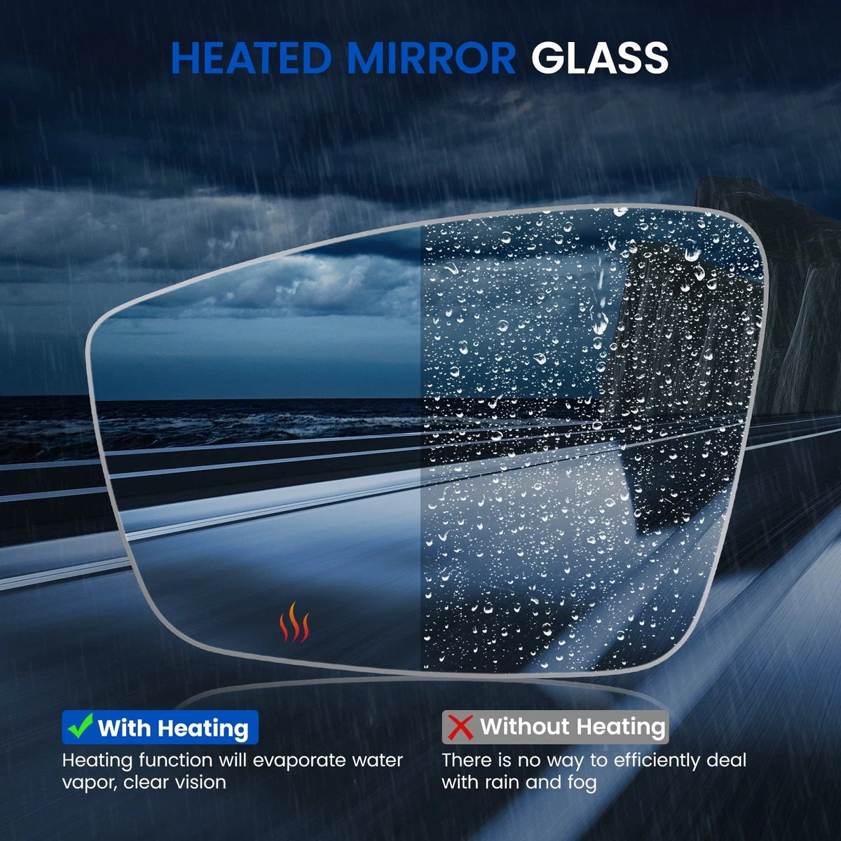 Heated Mirror Glass for Volkswagen Passat (2012–2015) 561857521A