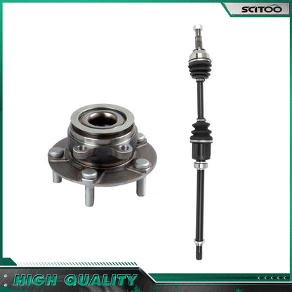 AWD Front RH CV Axle Shaft + Wheel Hub Bearing for Nissan Rogue (2008–2013)