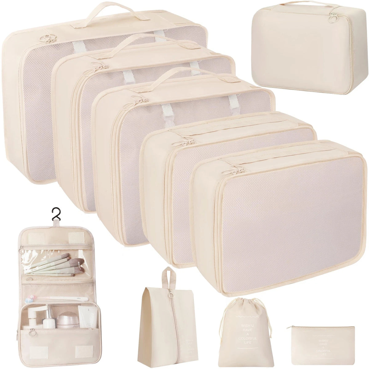 10 Pcs Set Packing Cubes for Travel Organizers