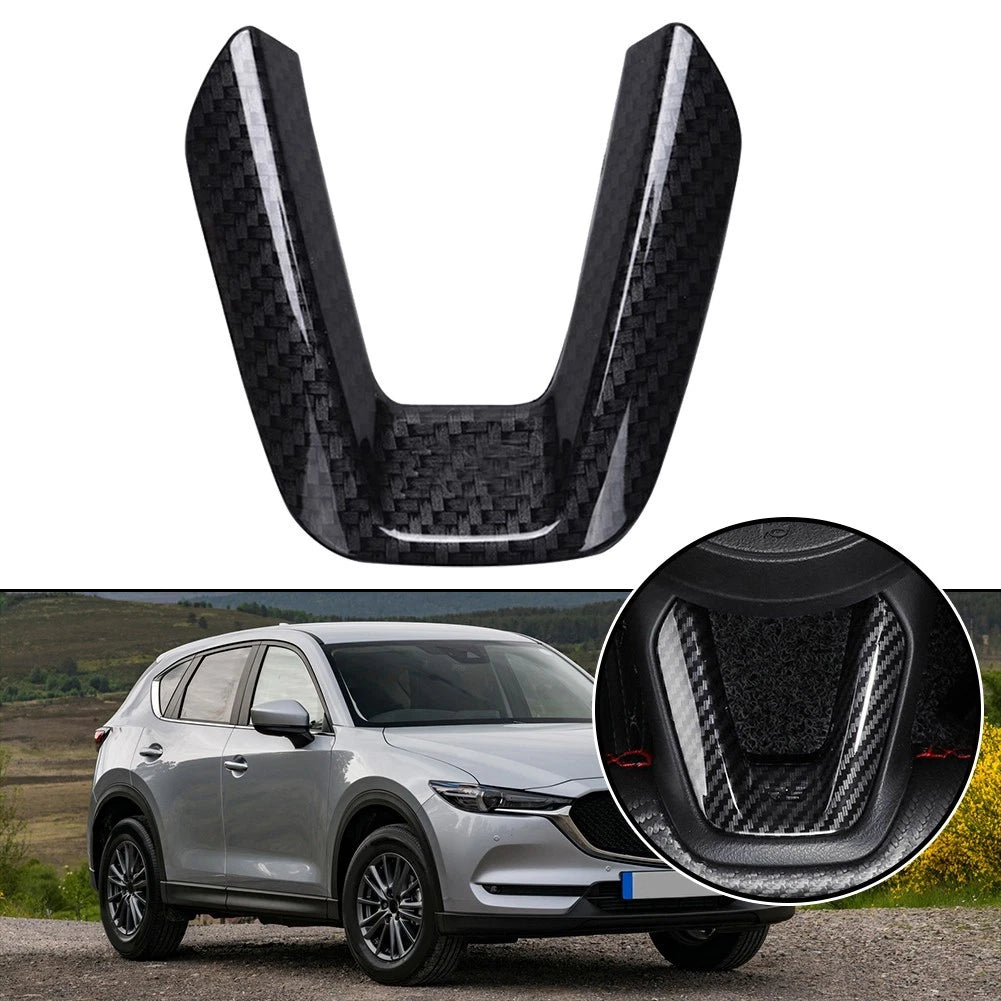 Carbon Fiber Style ABS Steering Wheel Center Trim for Mazda 3 6 CX-5 CX-9