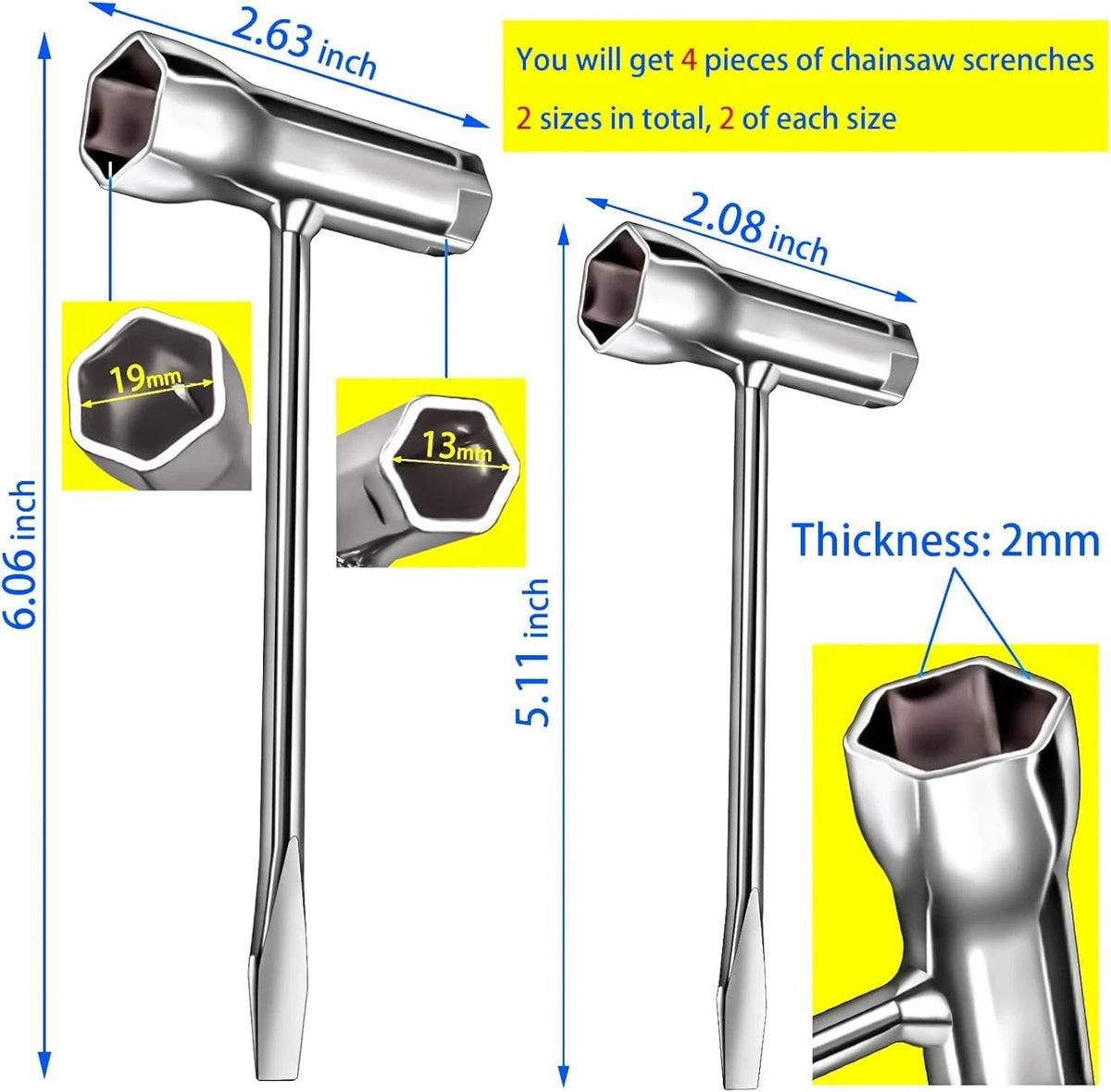 4 Pack Chainsaw Scrench Tools for