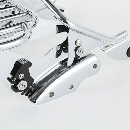 Chrome Sissy Bar Luggage Rack Backrest Docking Kit for Harley Touring (2009–2013)