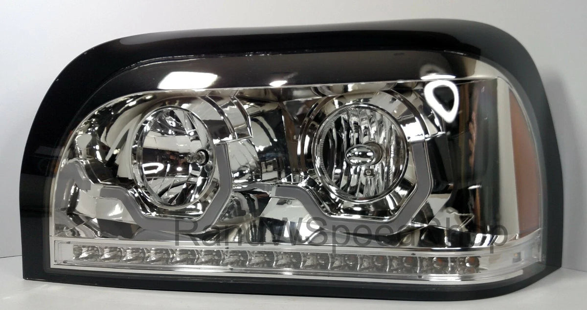 Chrome Headlights Front Pair with LED Turn Signal for Freightliner Century (1995–2007)