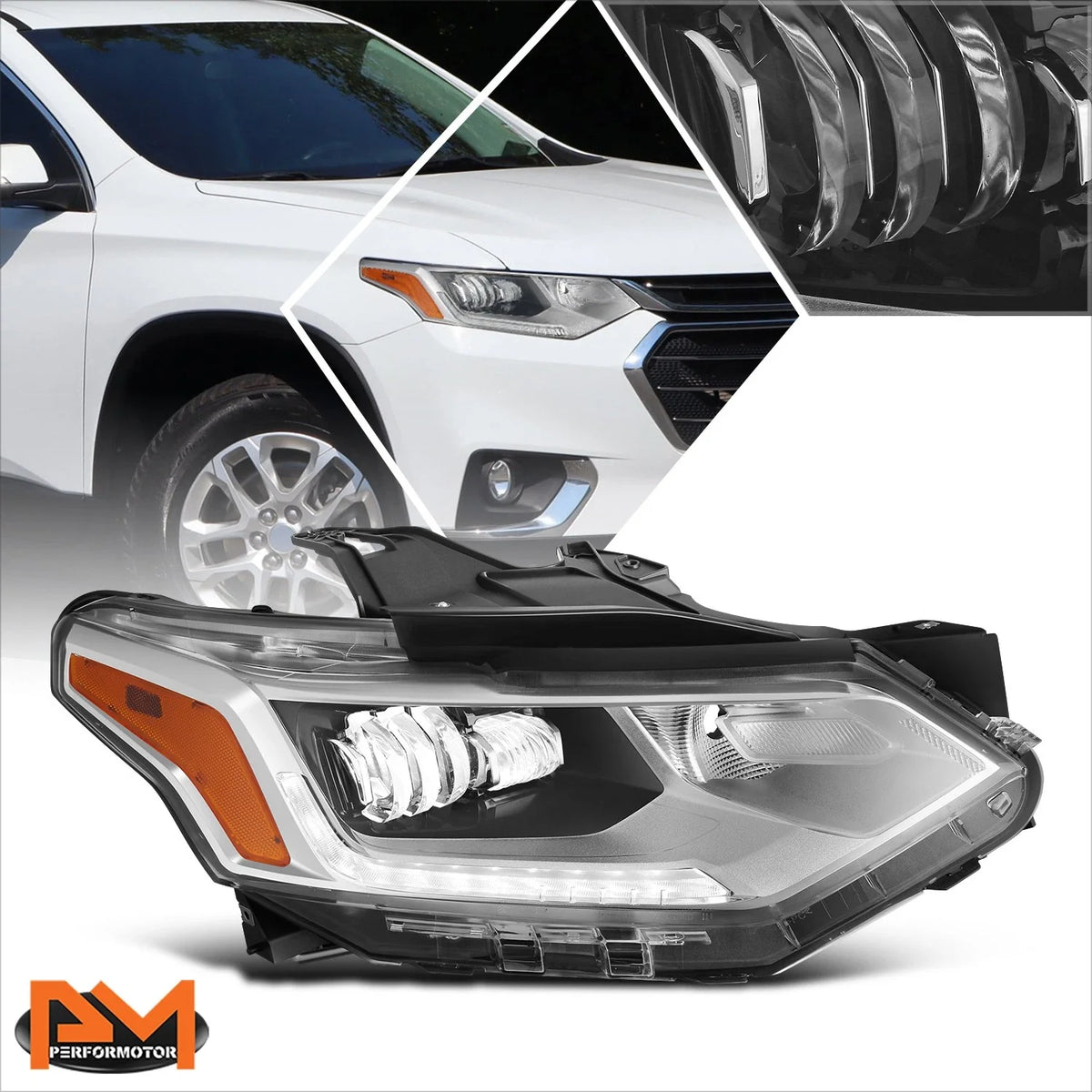 Chrome Amber Headlight for Chevrolet Equinox (2018–2021)