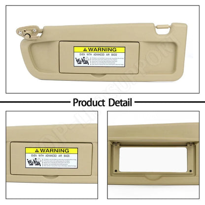 Left Driver Sun Visor for Honda Civic (2006–2008) Pearl Ivory Tan