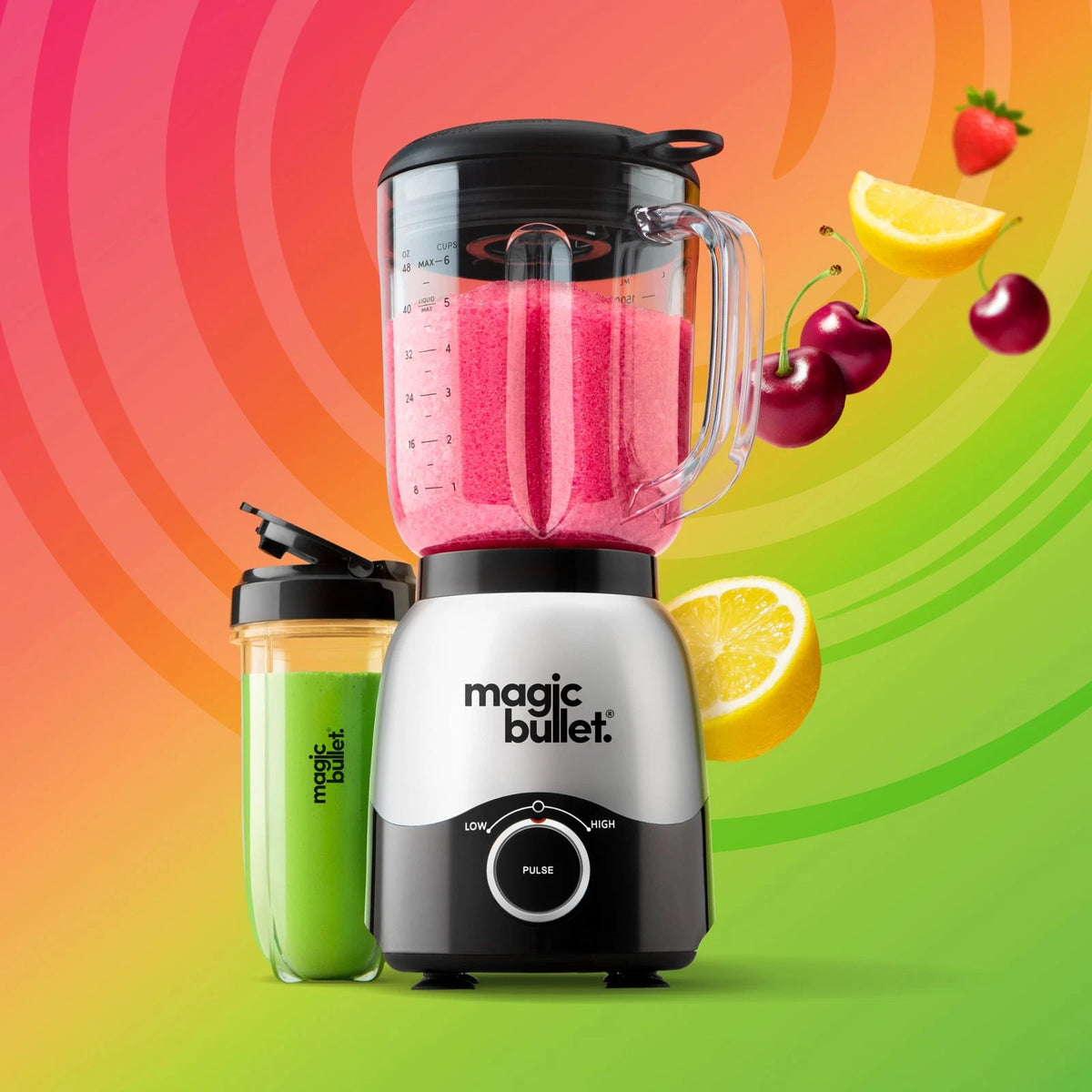 Magic Bullet Combo Blender 600W with 48oz Pitcher & 16oz Cup - Silver