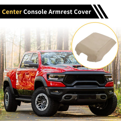 Console Lid Armrest Cover for Ford F-150 (2015–2020) Microfiber Leather Beige