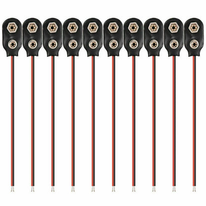 Pack of 10 9V Battery Connector Snap Clip Wire Lead Holder T Type