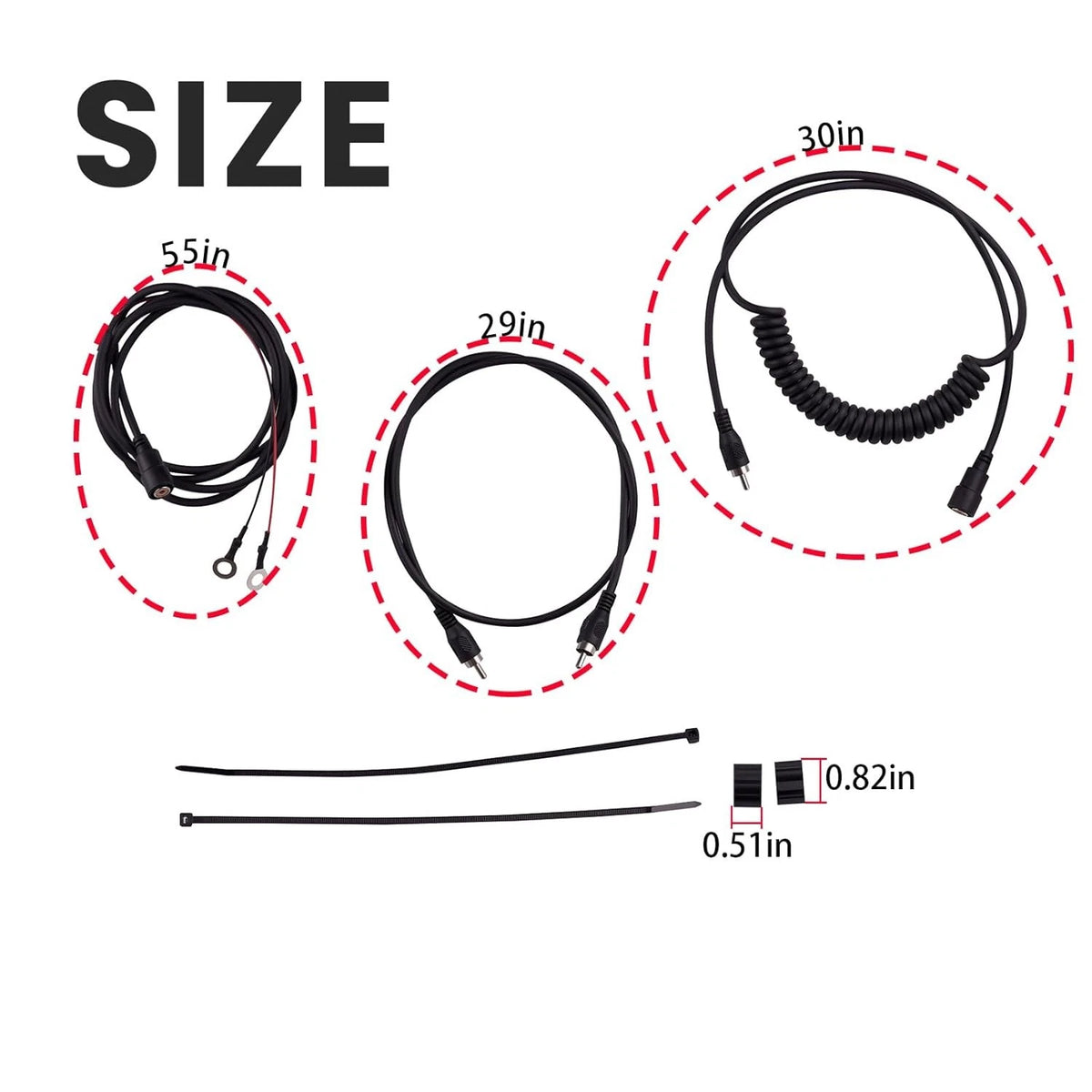 Electric Power Cord for HJC GMax Snowmobile Helmet (2008–2010)